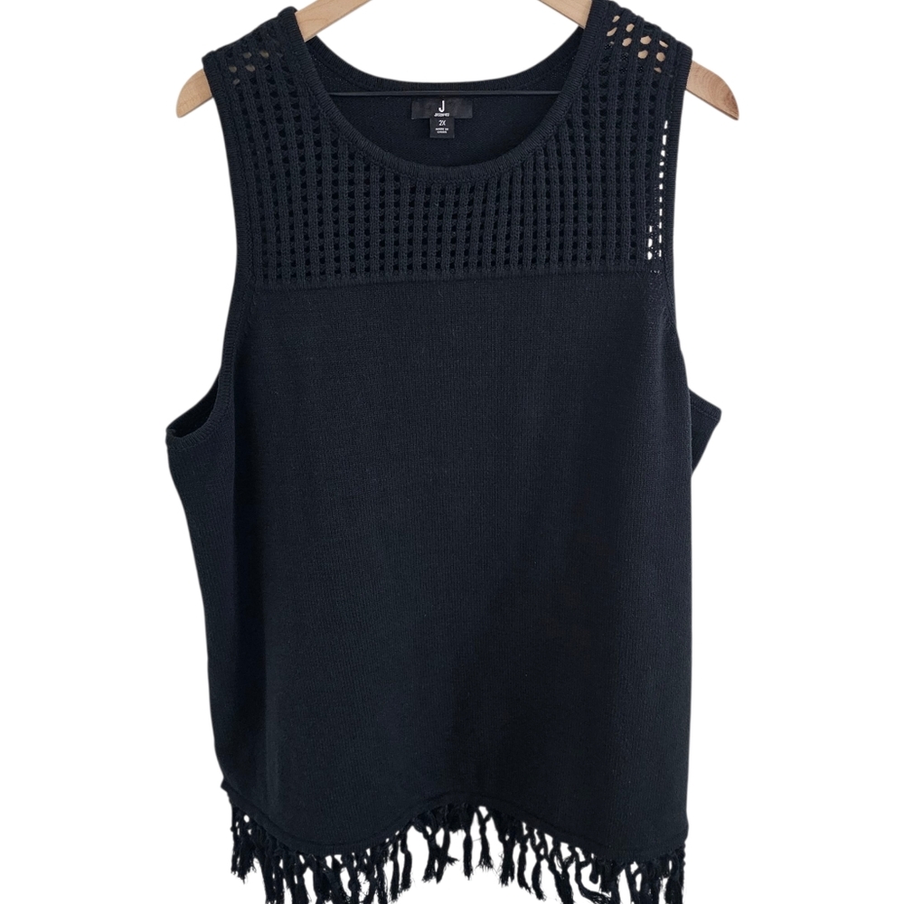 Jason Wu Sleeveless Knit Top with Tassel Hem Women's Plus‎ Size 2X